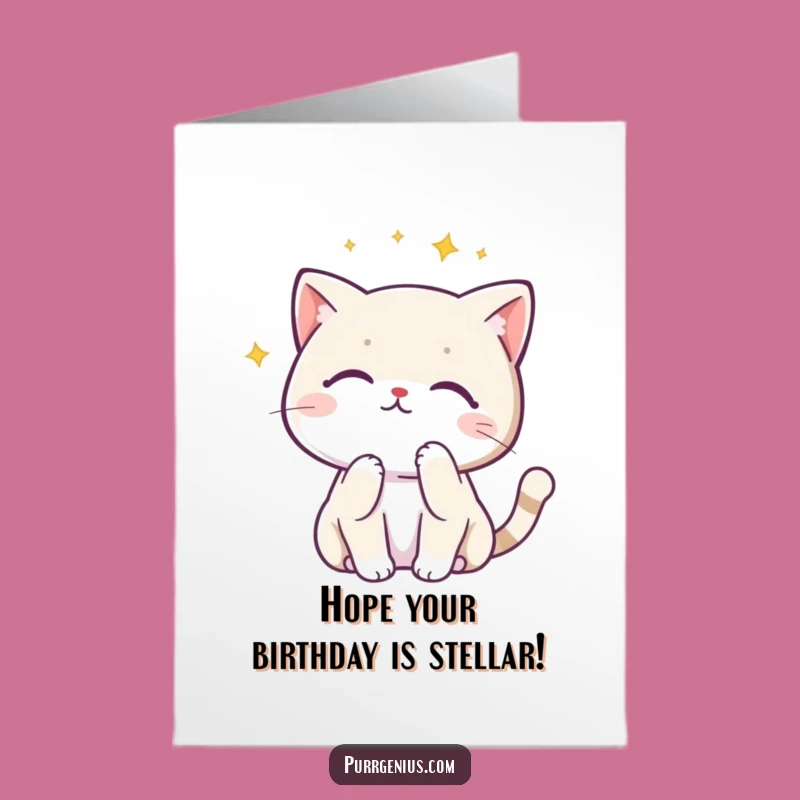 Free Printable Kawaii Cat Constellation Birthday Card - Funny Downloadable Gift