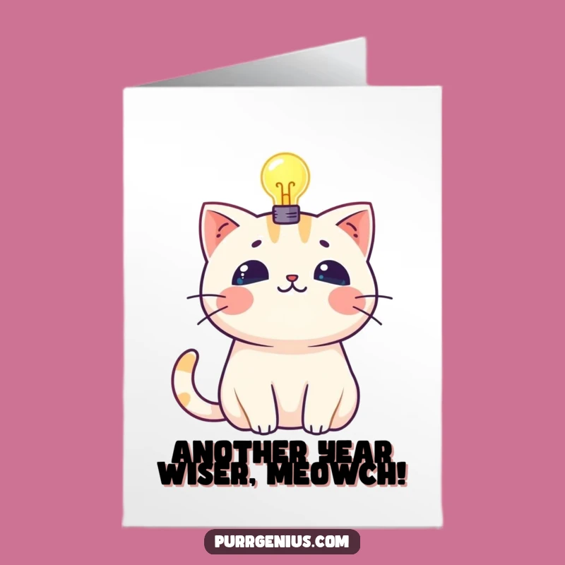Free Printable Kawaii Cat Idea Birthday Card: Funny Downloadable Gift for Smarty Cats