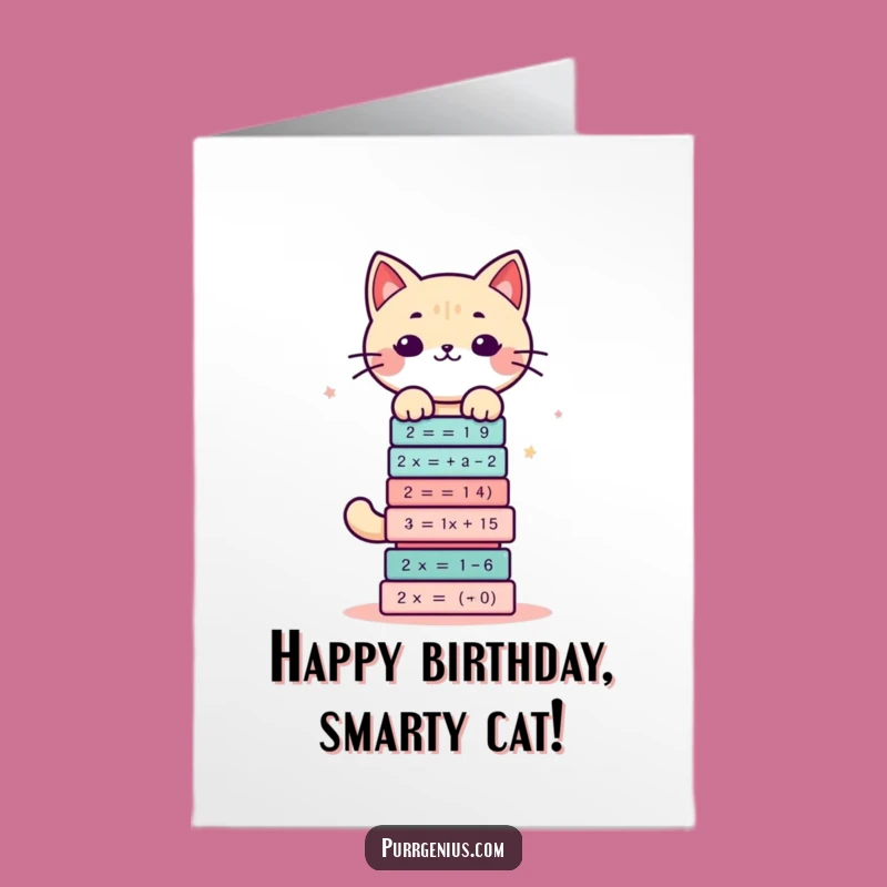 Free Printable Birthday Card: Math Cat Genius, Hilarious DIY Downloadable Gift!
