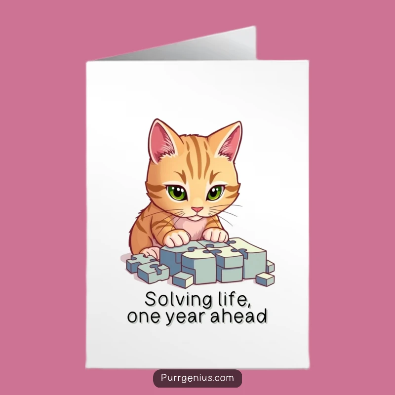 Free Printable Funny Cat Puzzle Birthday Card - Hilarious Downloadable Gift