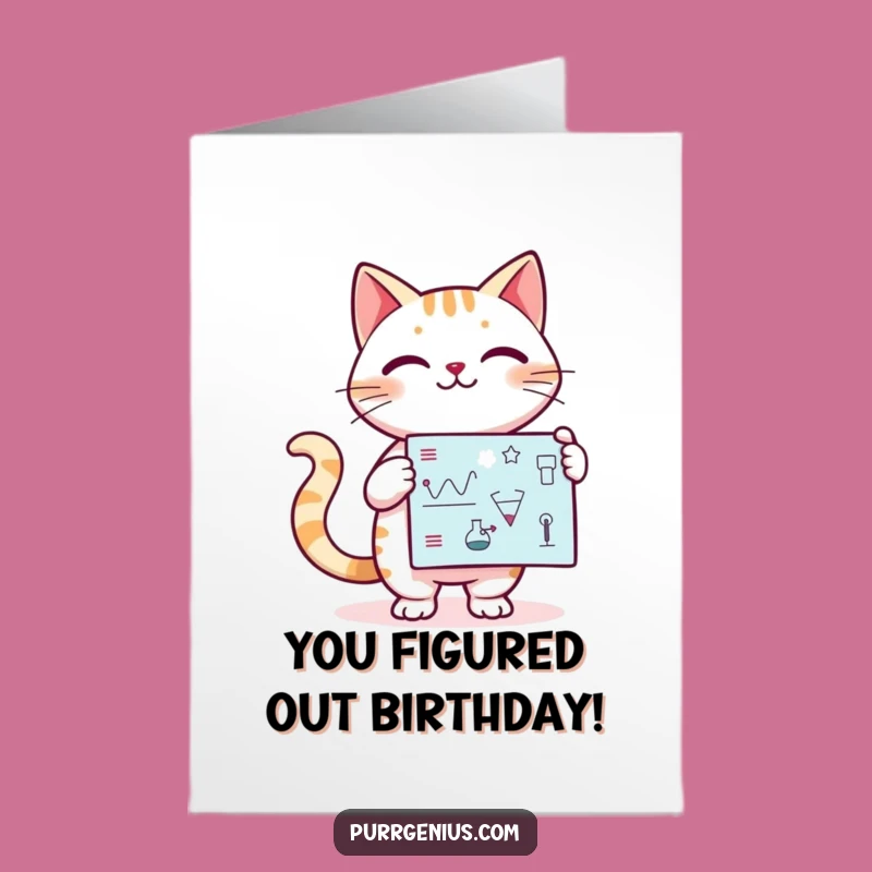 Free Printable Smart Cat Birthday Card - Funny Downloadable DIY Gift
