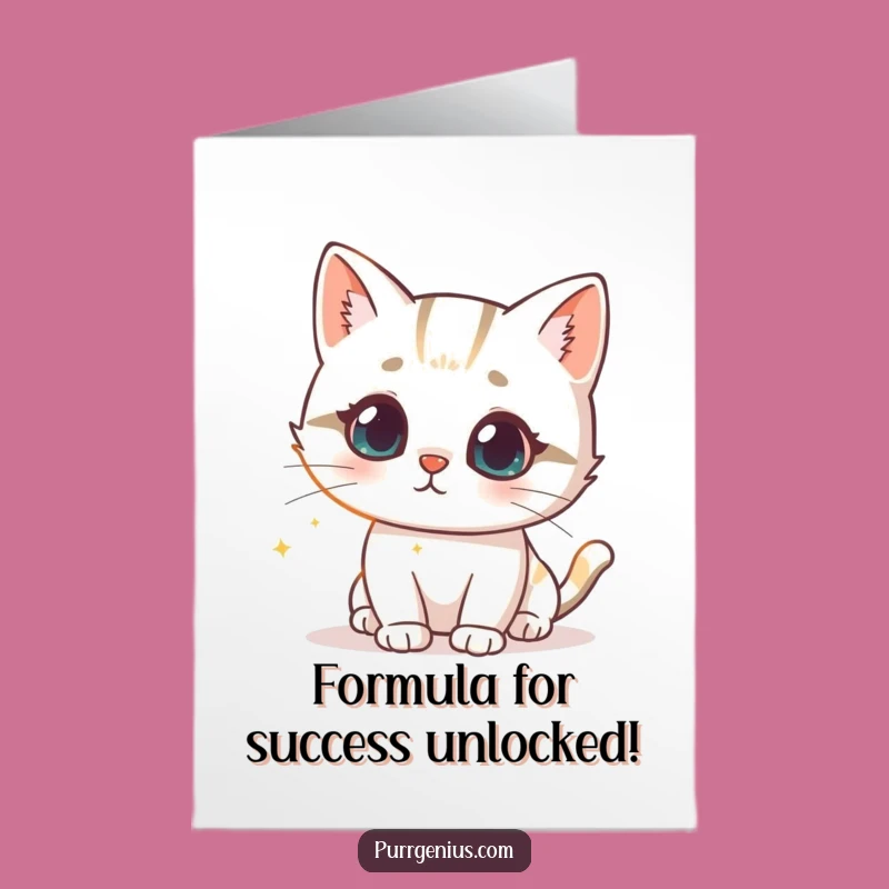 Free Printable Congrats Card: Formula Cat Discovery, Ideal Downloadable Gift!