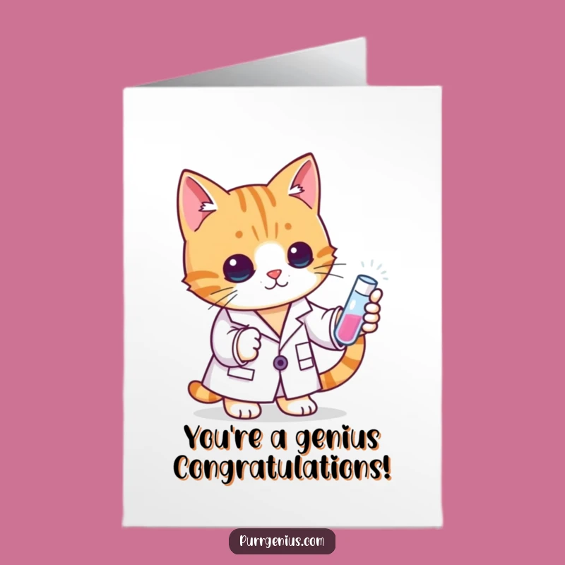 Free Printable Cat Scientist Congrats Card - Hilarious Achievement Downloadable Gift