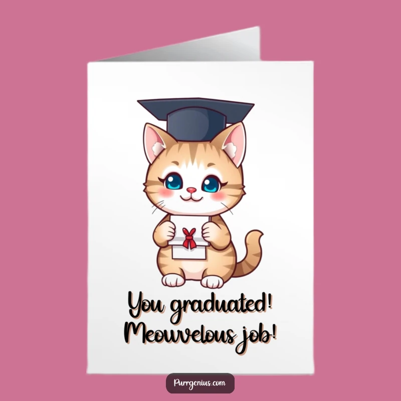 Free Printable Congrats Card: Grad Cat, Funny Downloadable Gift for Grads