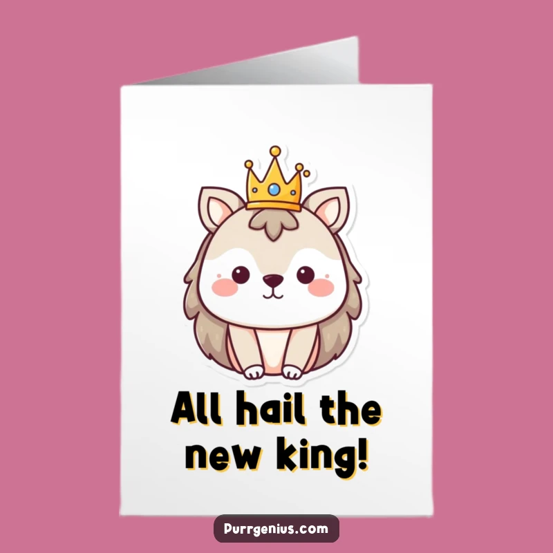 Free Printable Congrats Card: Royal Animal Crown Victory Downloadable