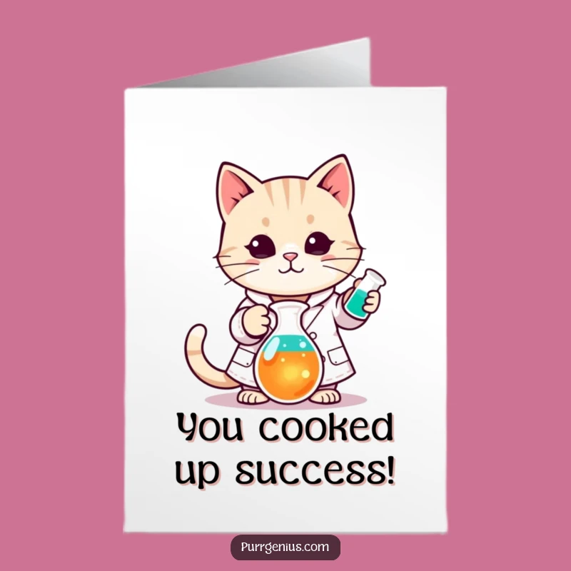 Free Printable Scientist Cat Congrats Card - Funny Downloadable DIY Gift