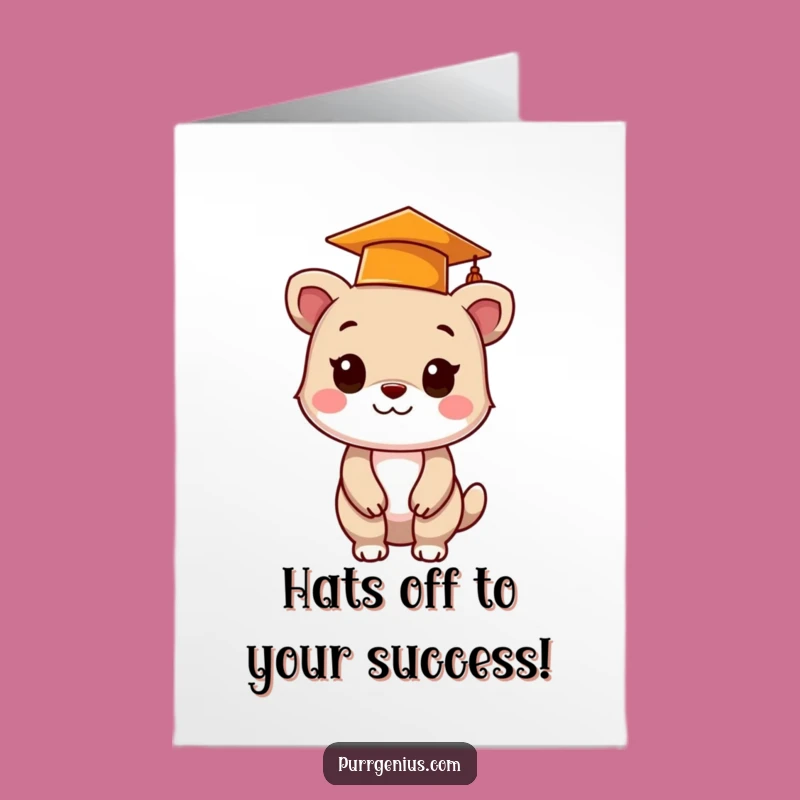 Free Printable Congrats Card: Adorable Grad Animal - Funny Downloadable Achievement