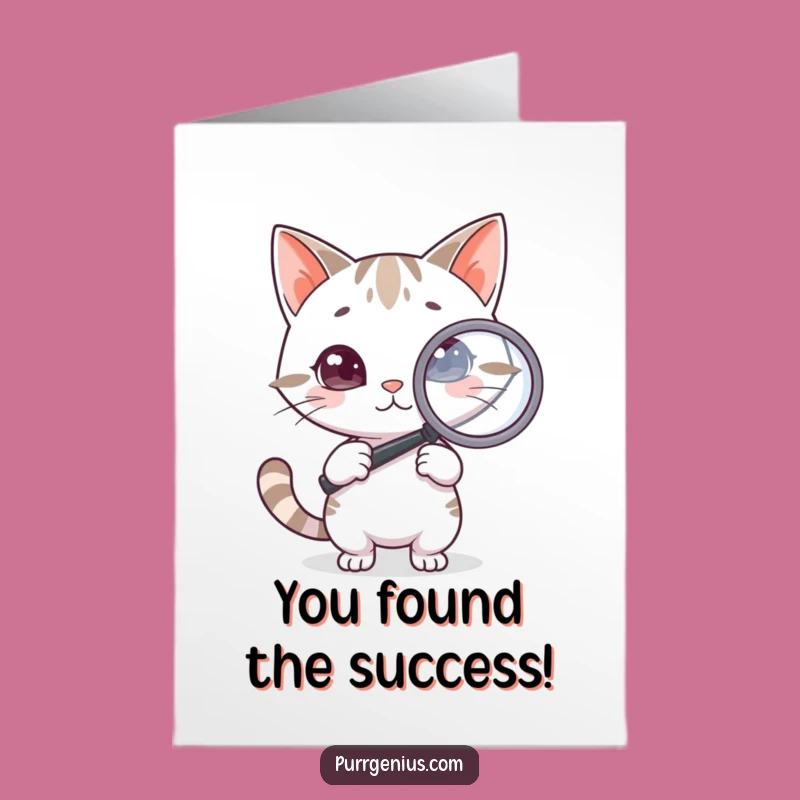 Free Printable Congrats Card: Investigating Cat, Smart DIY Gift for Discoveries!