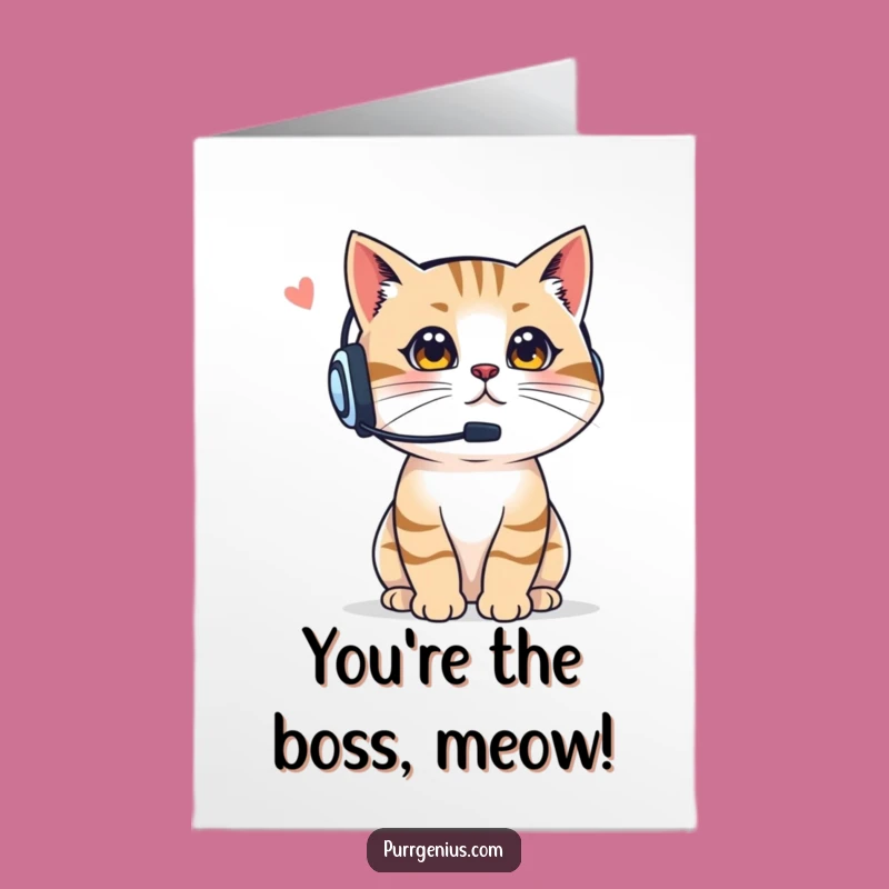 Free Printable Boss Cat Congrats Card - Humorous Downloadable Achievement Gift