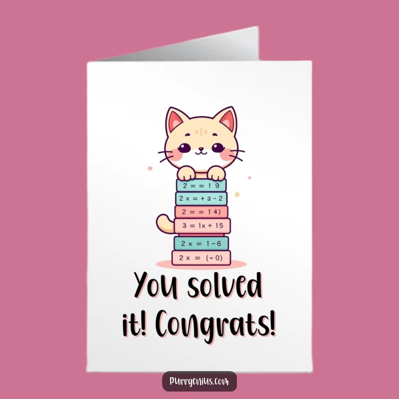 Free Printable Congrats Card: Math Cat Genius, Hilarious DIY Downloadable!
