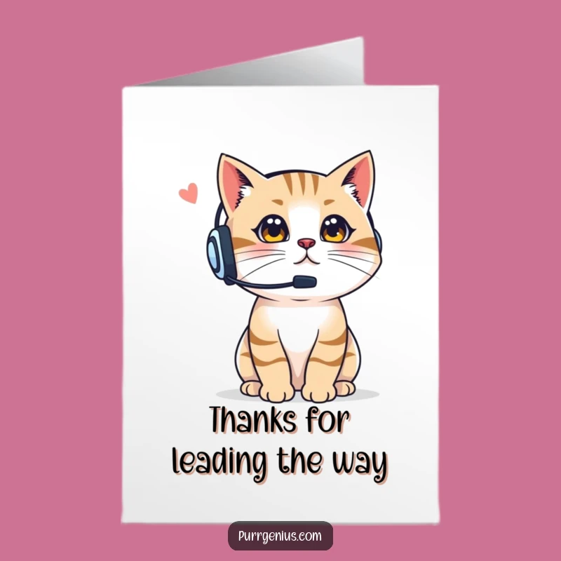 Free Printable Boss Cat Thank You Card - Funny Downloadable Gift for Commanders