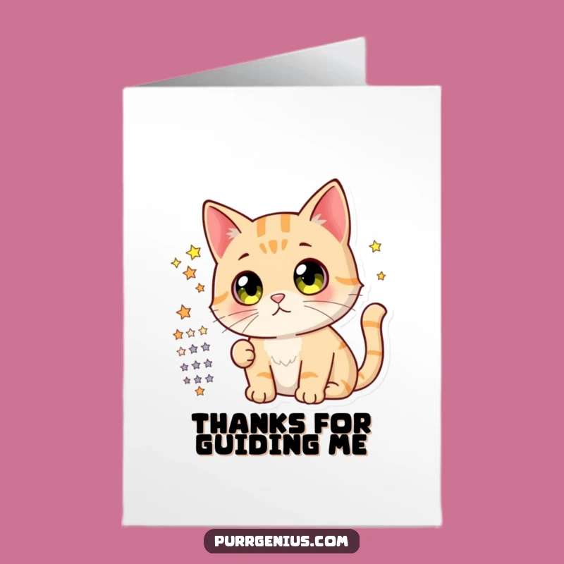 Free Printable Funny Cat Thank You Card: Star Gazer Gratitude Downloadable Gift