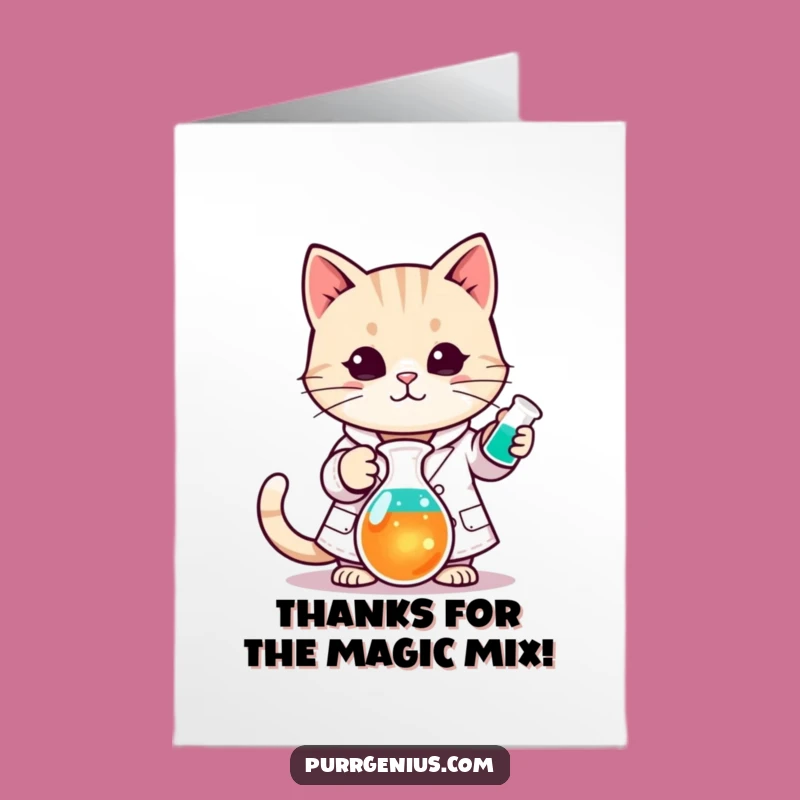 Free Printable Scientist Cat Thank You Card - Funny Downloadable DIY Gift