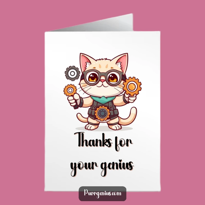 Free Printable Thank You Card: Clever Cat Creator, Great Downloadable Gift!