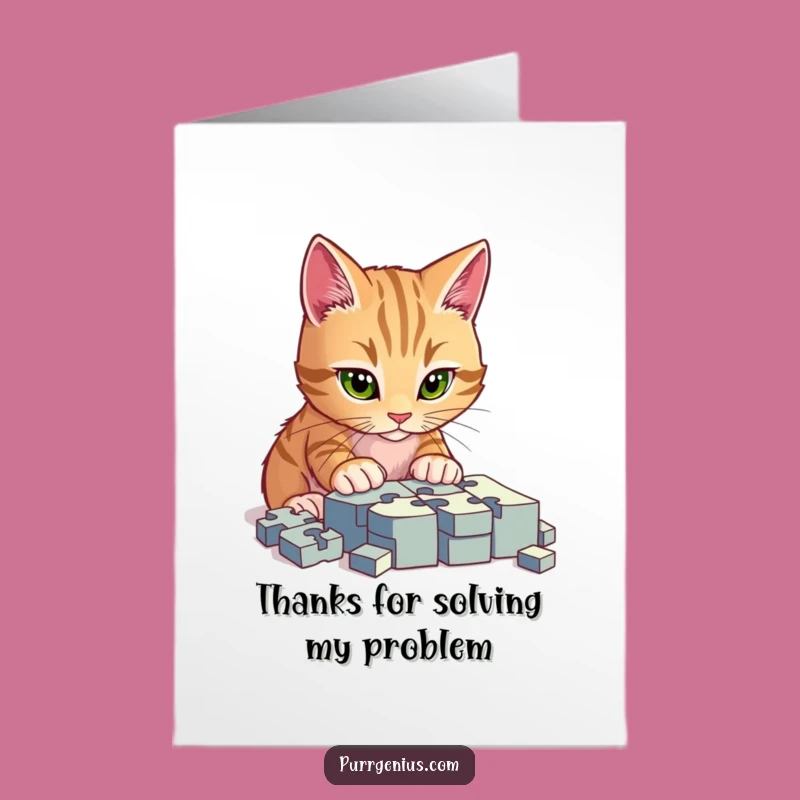 Free Printable Funny Cat Puzzle Thank You Card - Grateful Downloadable Gift