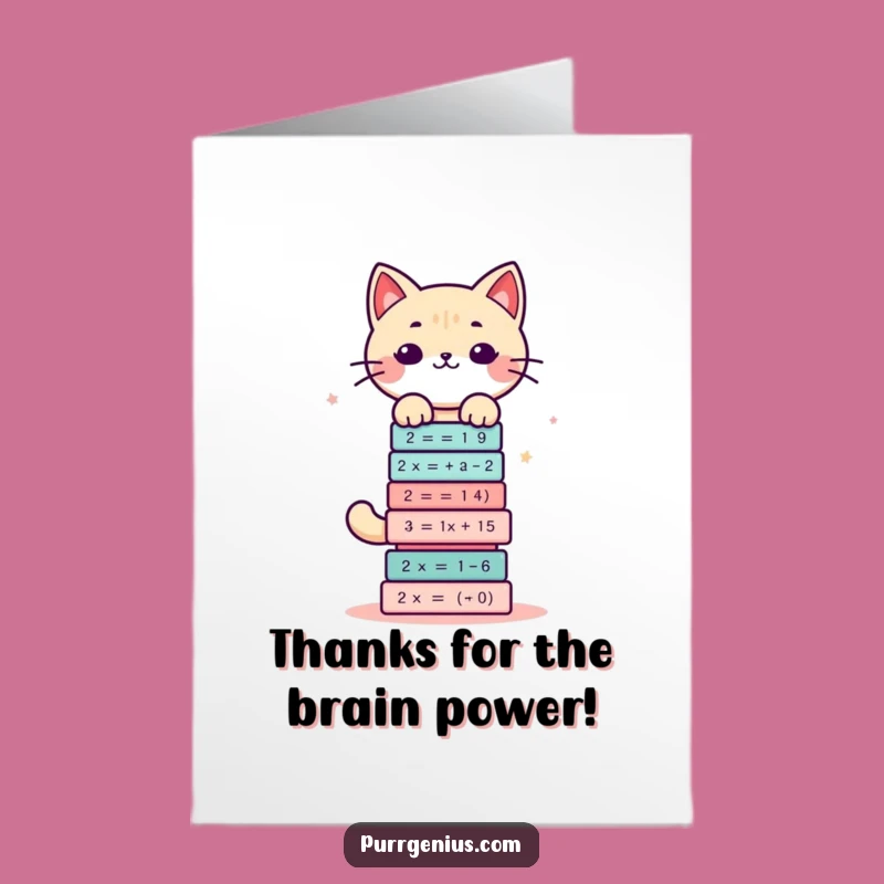 Free Printable Thank You Card: Math Cat Genius, Hilarious DIY Downloadable!
