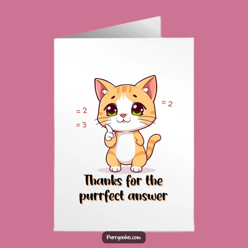Free Printable Thank You Card: Smart Cat Solver, Great Downloadable Gift!