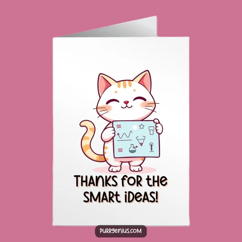 Free Printable Smart Cat Thank You Card - Funny Downloadable DIY Gift