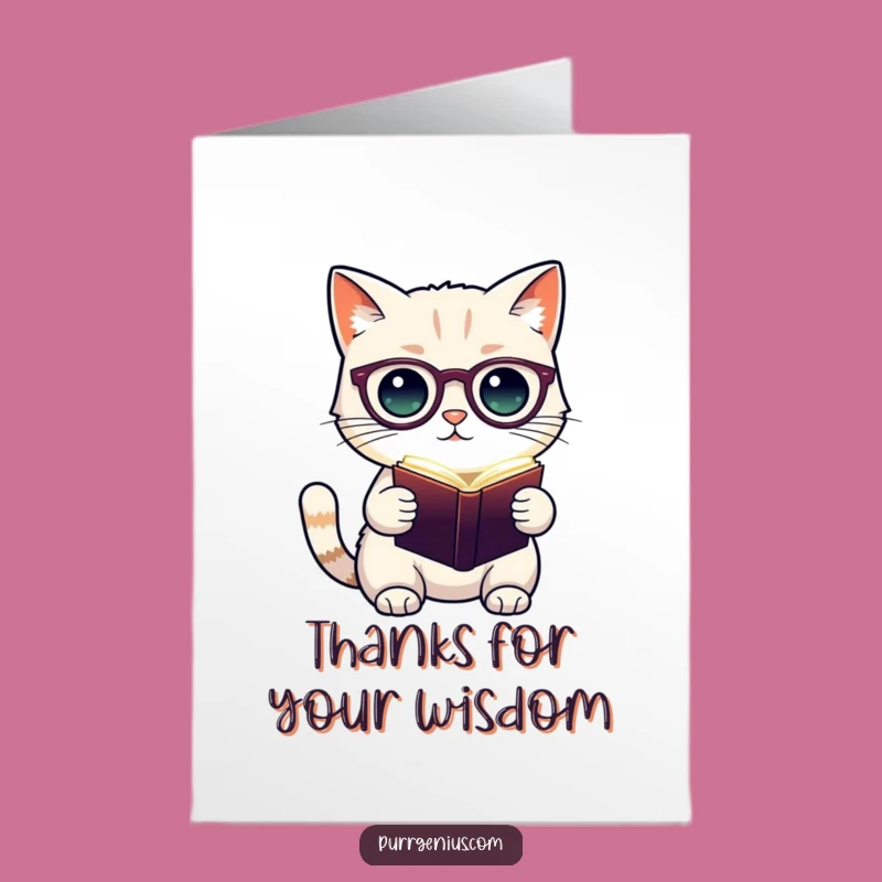 Free Printable Thank You Card: Clever Cat Scholar, Great Downloadable Gift!