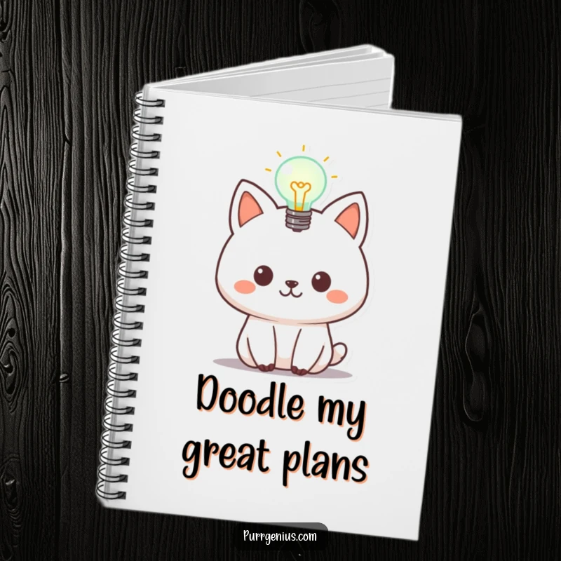 Funny animal notebook featuring a lightbulb illustration, symbolizing bright ideas and perfect for taking notes and planning.