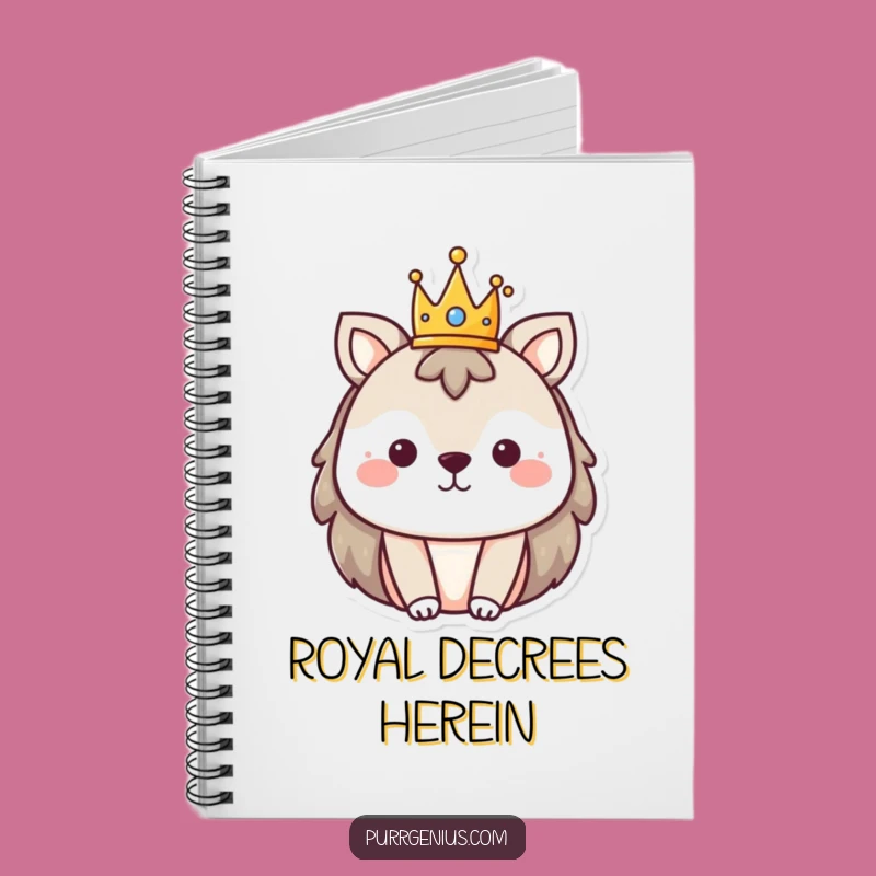 Funny Animal Tiny Crown Notebook: Journal Like a Monarch