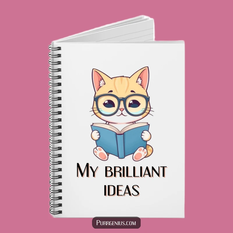 Funny Bookworm Cat Notebook: Jot Down Your Brilliant Ideas with Feline Intellect
