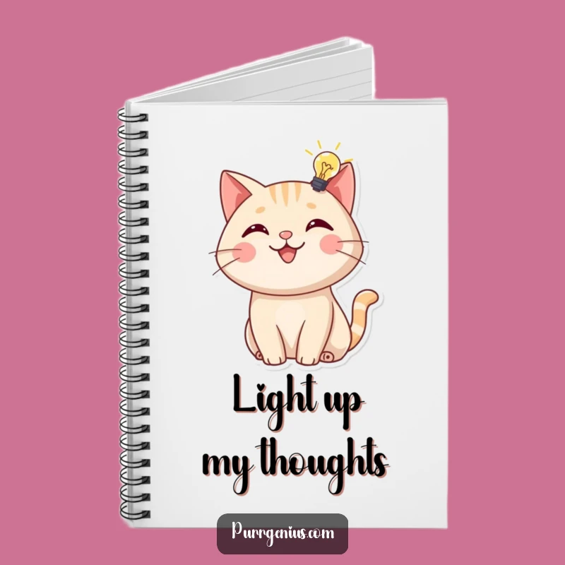 Funny Bright Idea Cat Notebook: Cheerful Feline Journal, Genius Gift