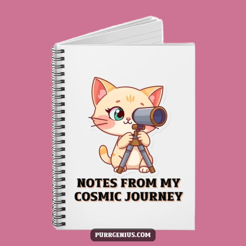 Funny Curious Cat Telescope Notebook: Chart Your Adventures