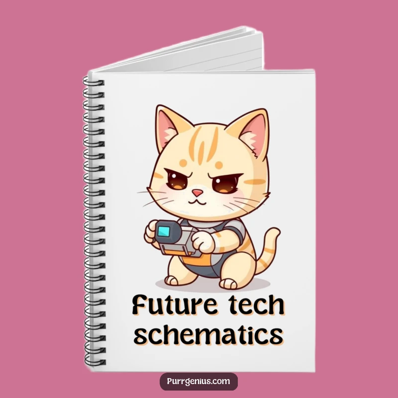 Funny Kawaii Cat Robot Commander Notebook: Jot Down Ideas with Humor