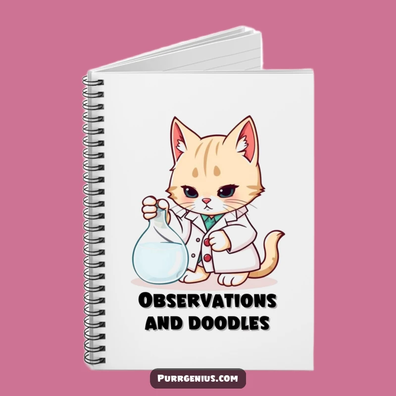 Funny Notebook: Scientist Cat Journal, Curious Pages for Experiments