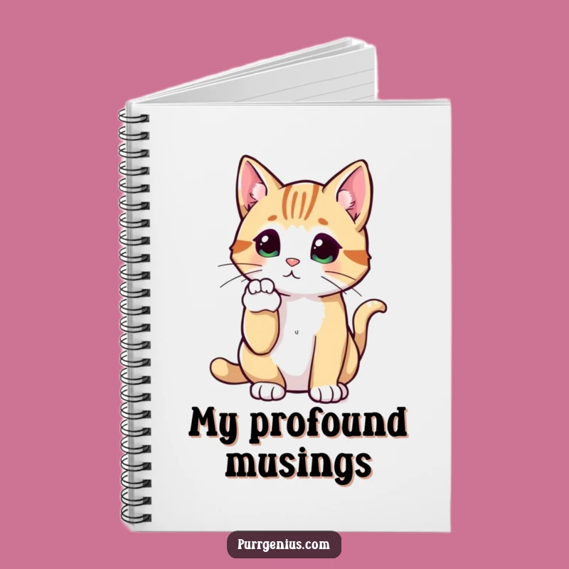 Funny Thoughtful Cat Notebook: Journal Your Deepest Thoughts, Perfect Funny Gift