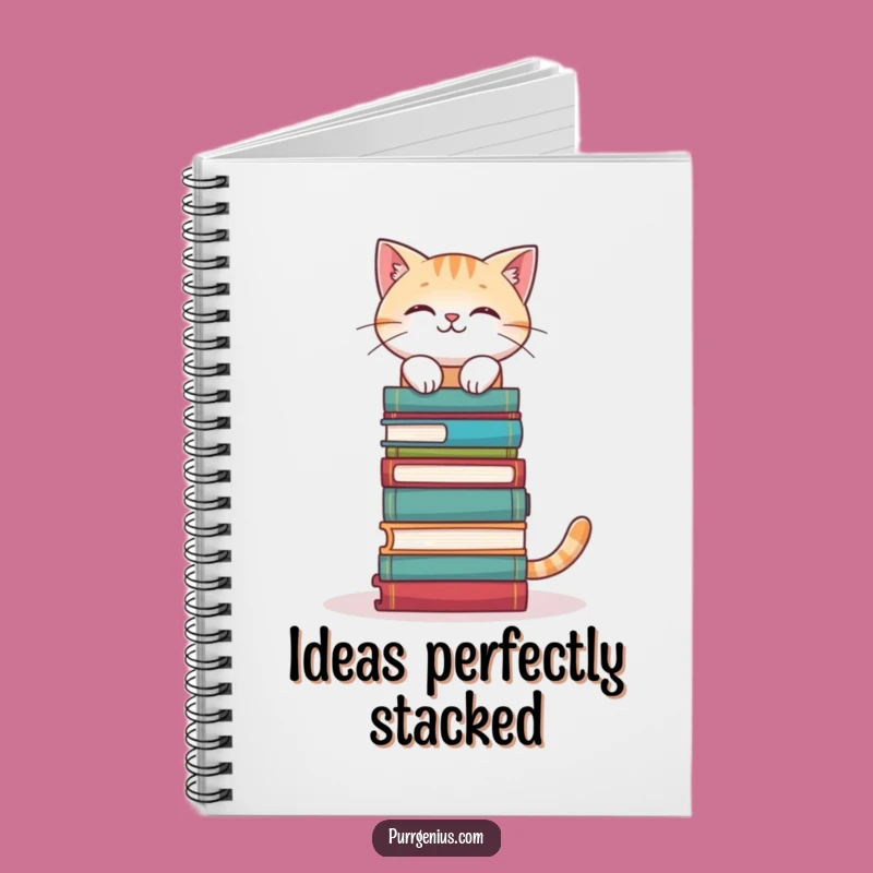 Funny Bookworm Cat Notebook: Balanced Journal, Clever Gift for Students