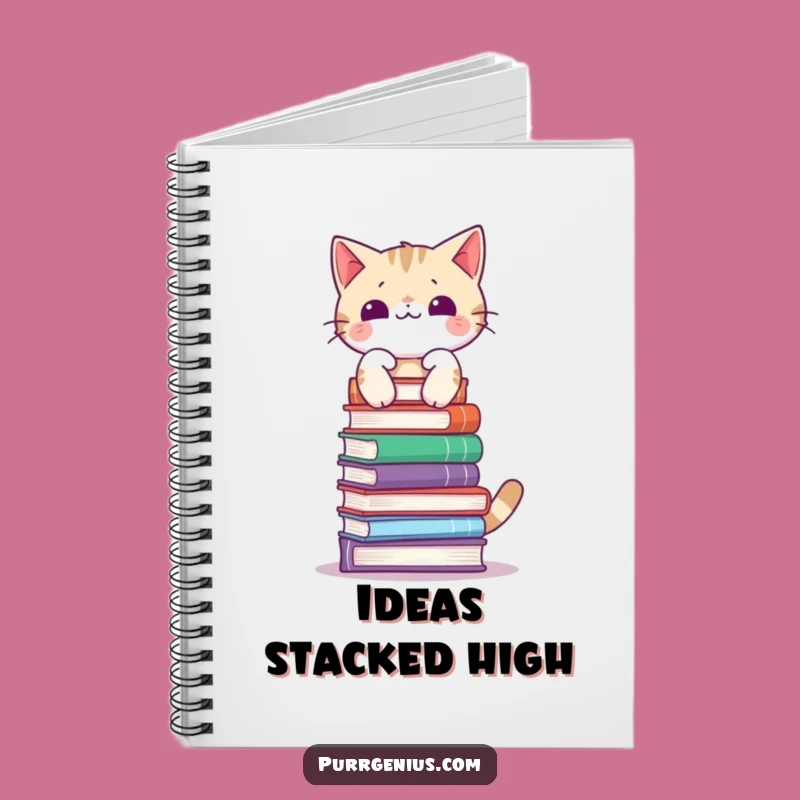 Funny Cat Balancing Books Notebook - Journal for Literary Jokesters