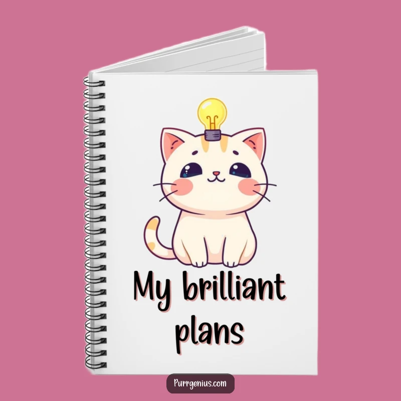 Funny Kawaii Cat Lightbulb Notebook: Capture Your Brightest Thoughts