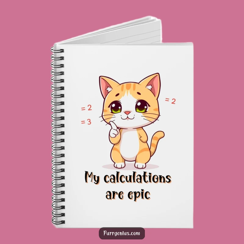 Funny Cat Math Notebook: Pointing Feline Equation Journal Gift