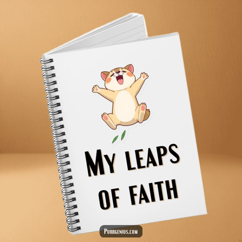 Funny animal notebook with a leaping character, perfect for jotting down goals and planning ambitious achievements with a humorous touch.