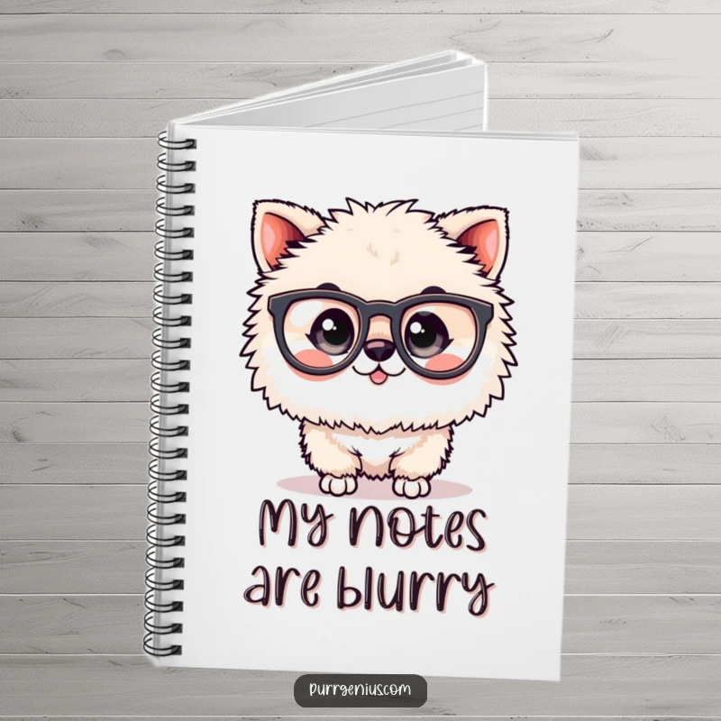 Funny animal notebook with oversized spectacles, perfect for jotting down brilliant ideas and detailed notes with a touch of wit.