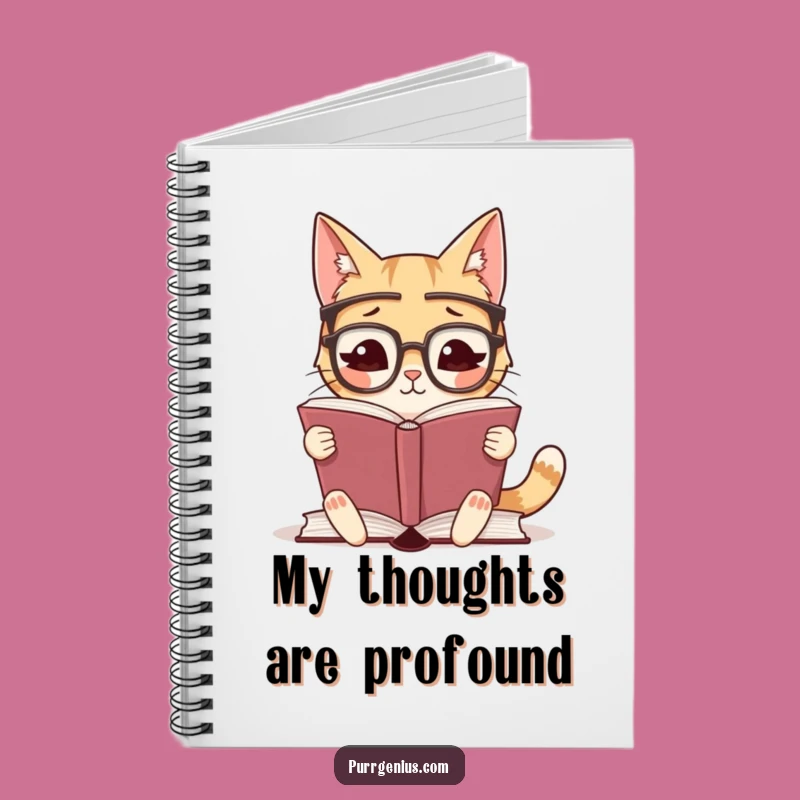 Funny Bookworm Cat Notebook: Lined Journal for Smart Feline Fanatics