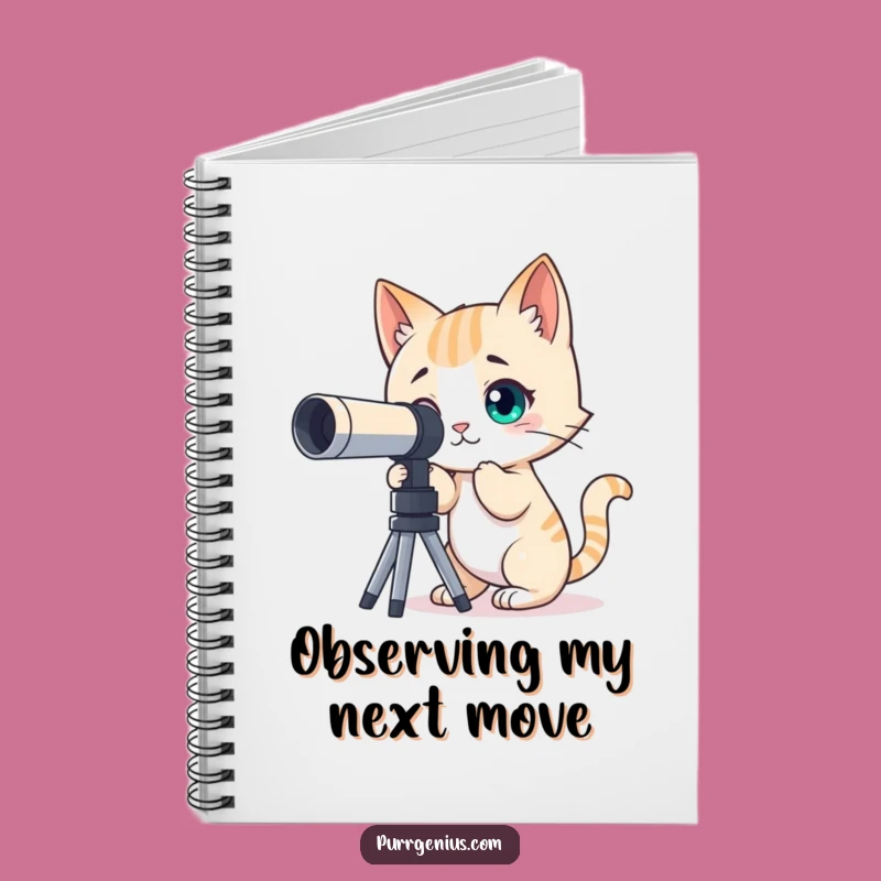 Funny Curious Cat Telescope Notebook: Journal for Star Gazers