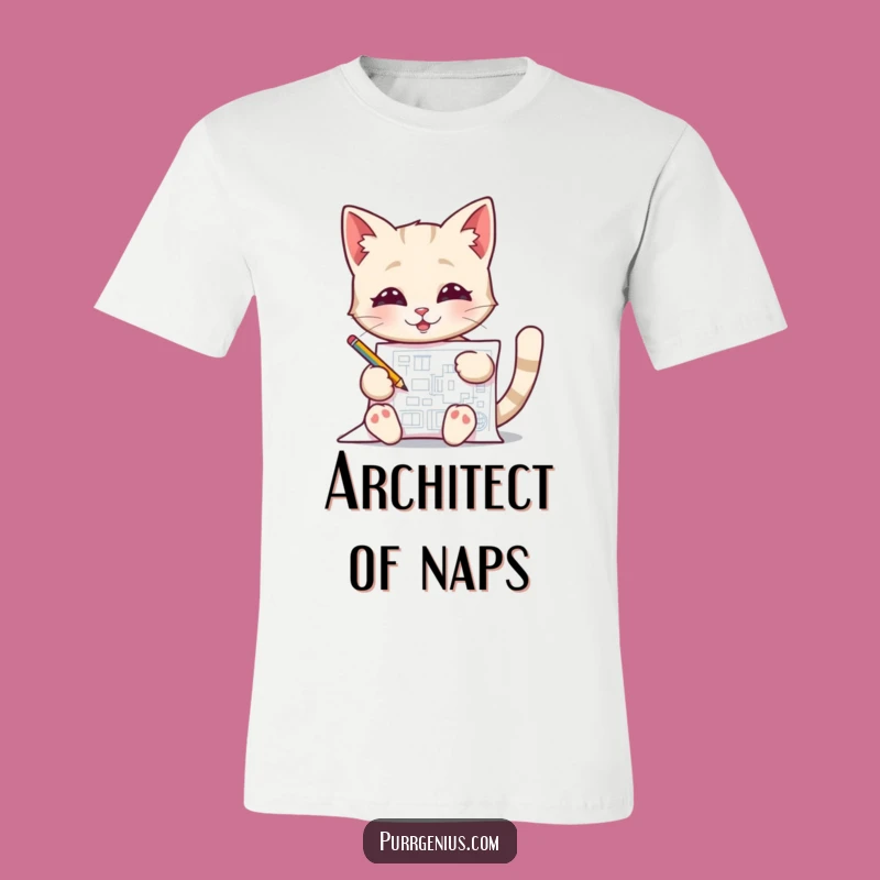 Funny Blueprint Cat T-Shirt Wear Your Genius with Hilarious Feline Pride
