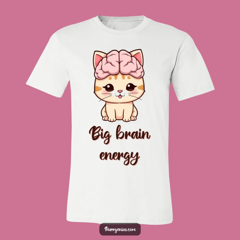 Funny Big Brain Cat T-Shirt: Wear Your Smarts Hilariously
