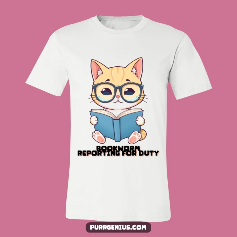 Funny Spectacled Cat Reading T-Shirt: A Smart and Hilarious Tee for Book Lovers