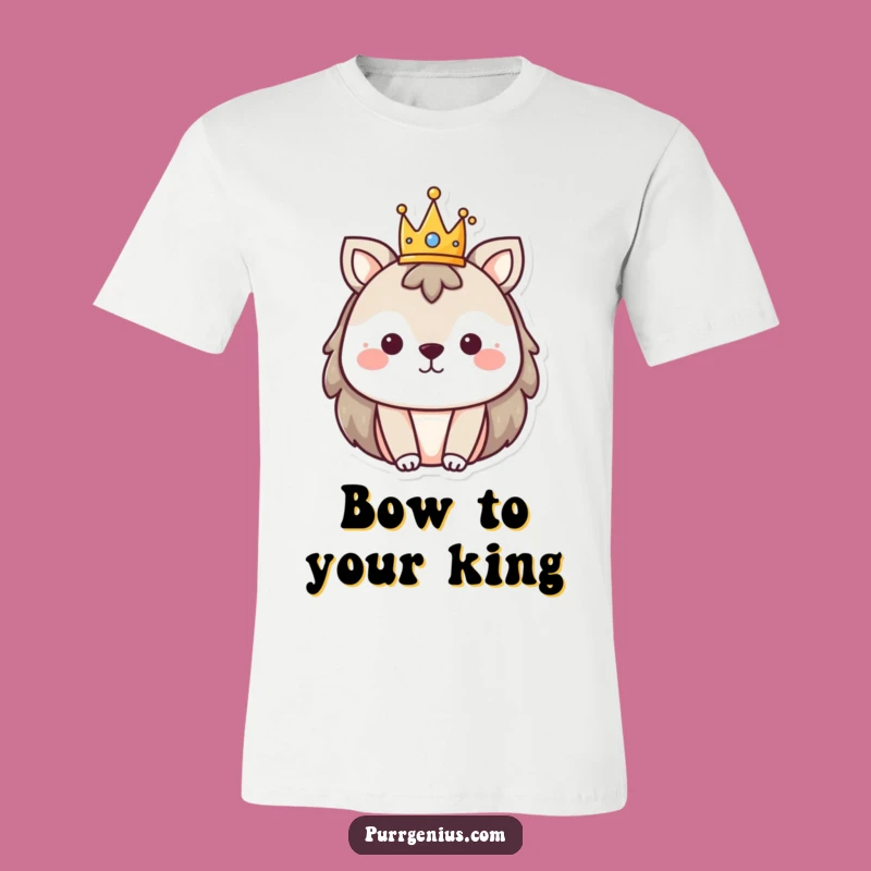 Funny Animal Tiny Crown T-Shirt: Reign with Whimsy
