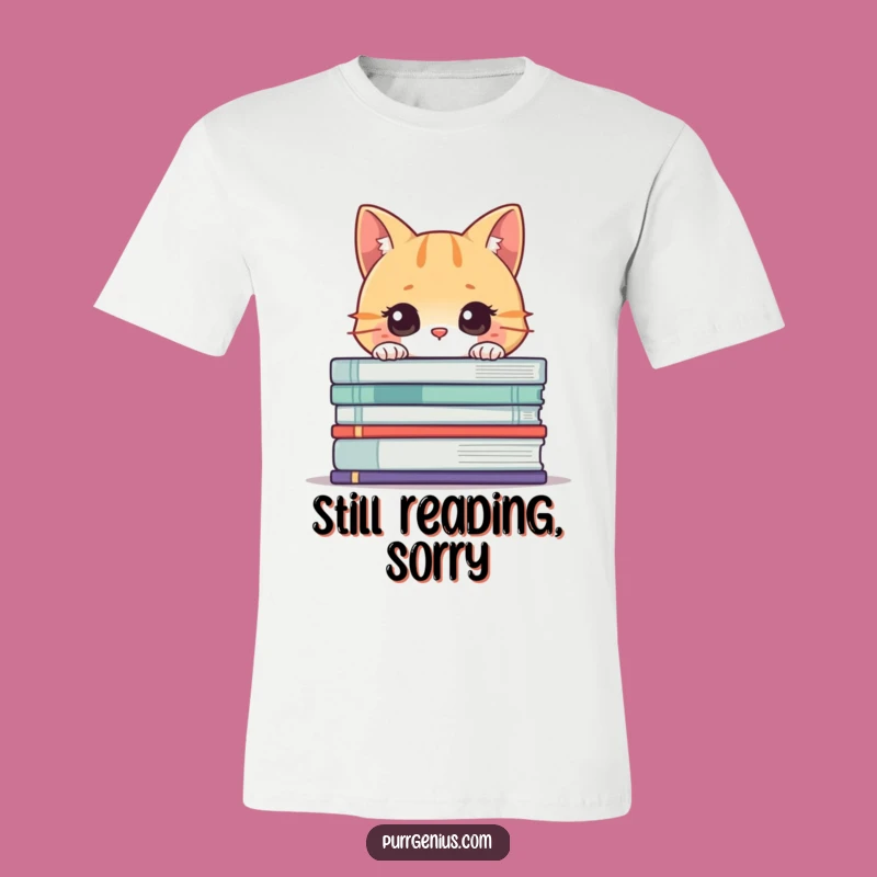 Funny Cat Book T-Shirt: Curious Character Literary Humor Tee