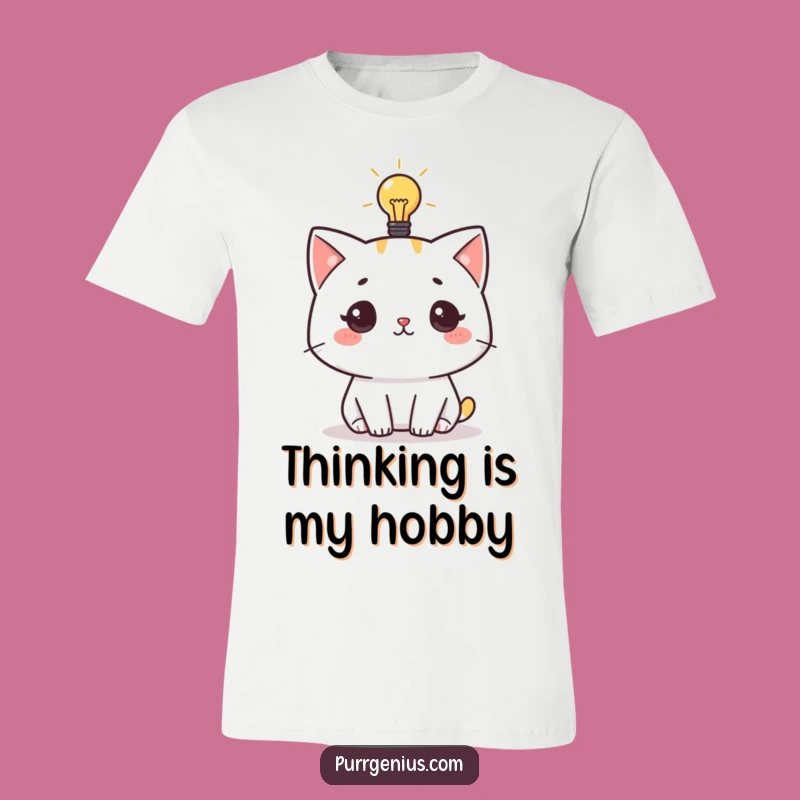 Funny Cat Eureka T-Shirt: Lightbulb Brain Feline Genius Tee