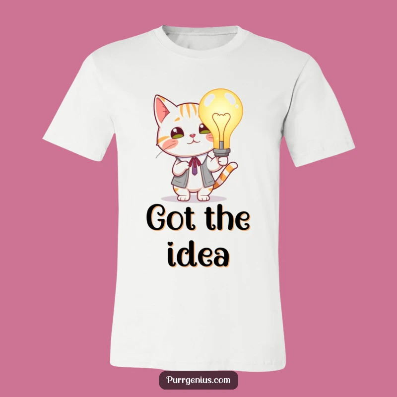 Funny Cat Lightbulb T-Shirt: Brilliant Idea Tee for Thinkers
