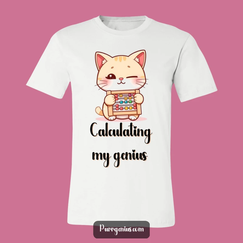 Funny Clever Cat Abacus T-Shirt: Winking Feline Math Shirt, Gift