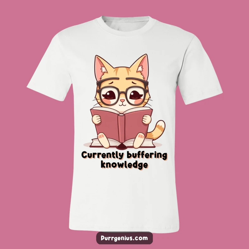 Funny Intellectual Cat T-Shirt: Adorable Bookworm Feline Graphic Tee for Nerds