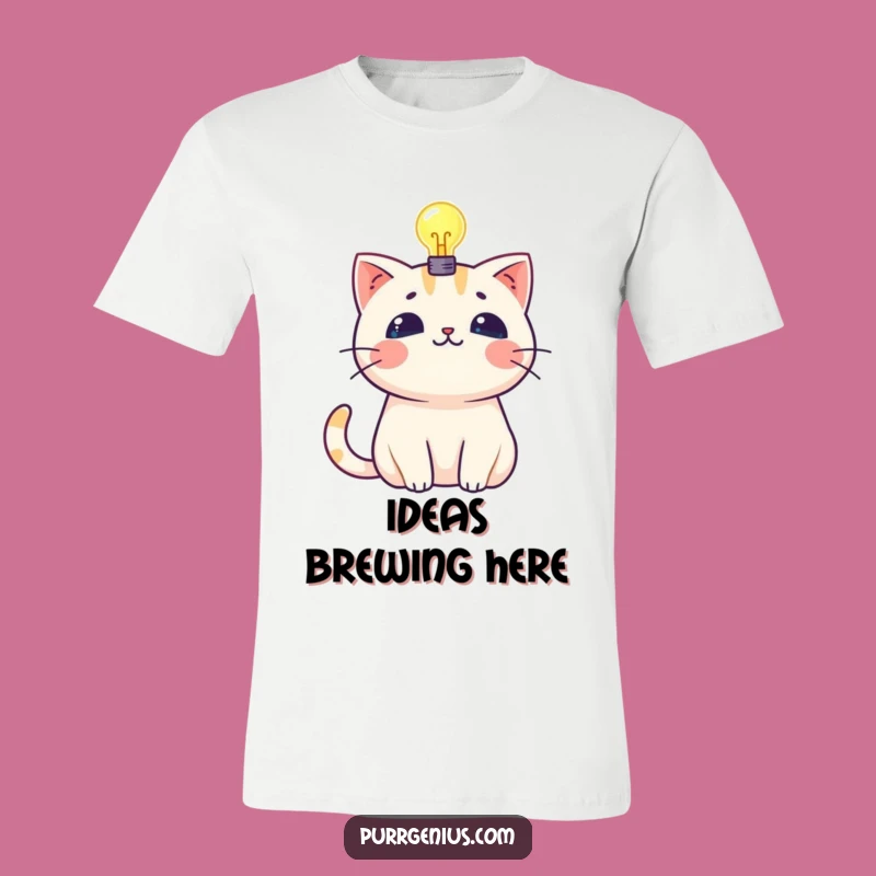 Funny Kawaii Cat Lightbulb Tee: Wear Your Brightest Ideas