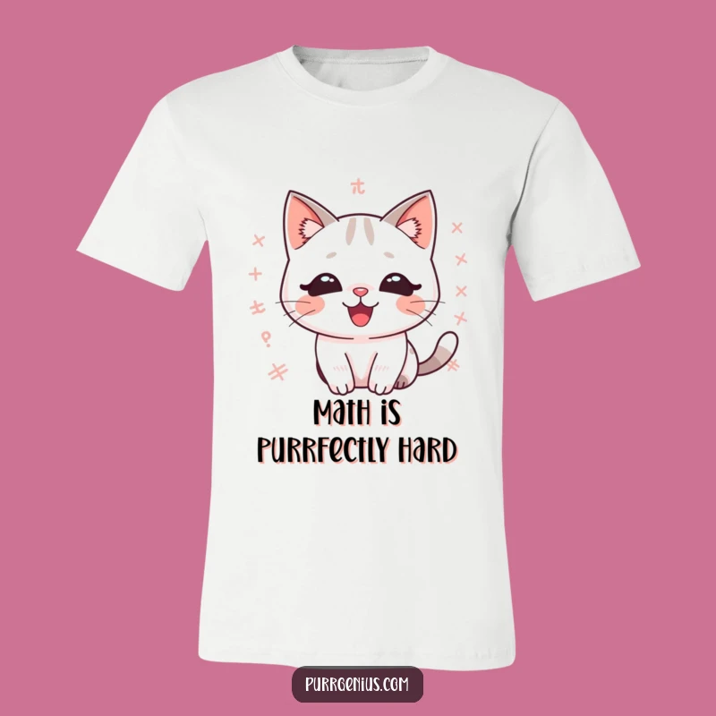 Funny Kawaii Math Cat T-Shirt: Wear Your Love for Equations with Delightful Style